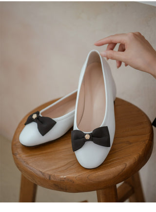 Lentic Ribbon Basic Flat Shoes 1cm