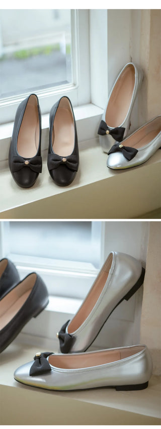 Lentic Ribbon Basic Flat Shoes 1cm