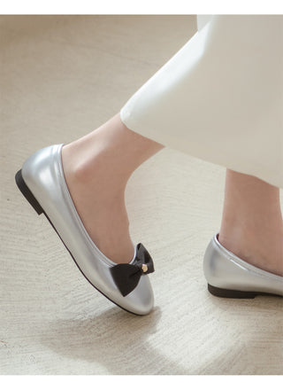 Lentic Ribbon Basic Flat Shoes 1cm