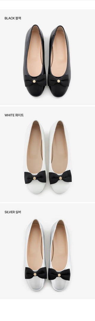 Lentic Ribbon Basic Flat Shoes 1cm