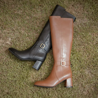 Le Ramz Belt Cowhide Long Boots 6cm
