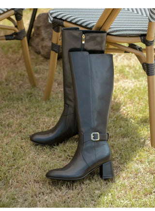 Le Ramz Belt Cowhide Long Boots 6cm