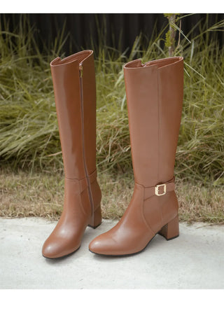 Le Ramz Belt Cowhide Long Boots 6cm