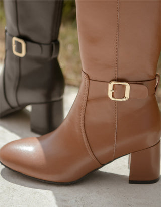 Le Ramz Belt Cowhide Long Boots 6cm