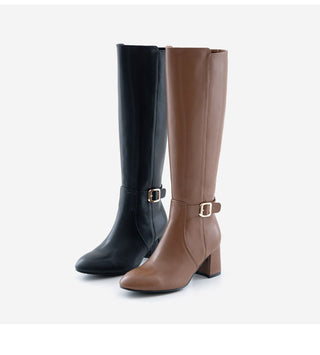 Le Ramz Belt Cowhide Long Boots 6cm