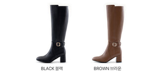 Le Ramz Belt Cowhide Long Boots 6cm