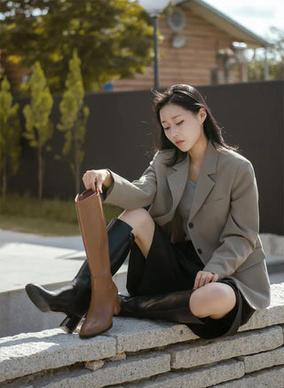 Fowled Modern Cowhide Long Boots 6cm