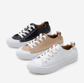 Griffin Cowhide Elastic Height-Increasing Sneakers 4cm