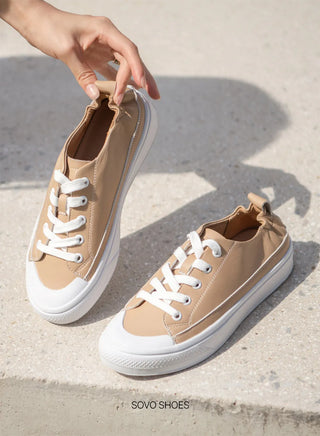 Griffin Cowhide Elastic Height-Increasing Sneakers 4cm