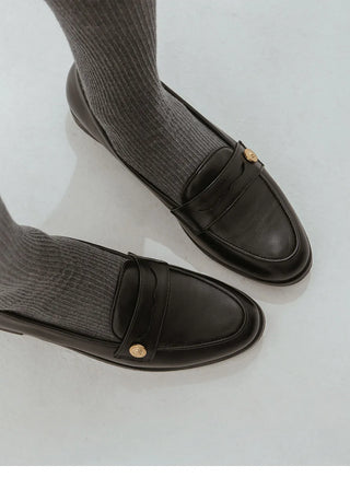 Minor Type Gold Button Loafers 2cm