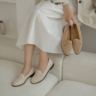 Minor Type Gold Button Loafers 2cm