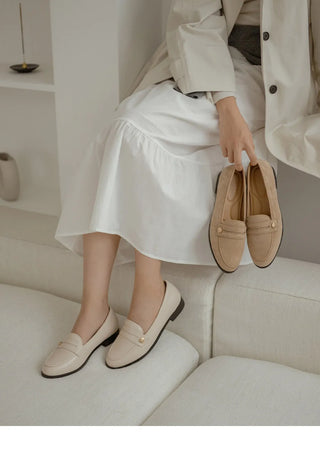 Minor Type Gold Button Loafers 2cm