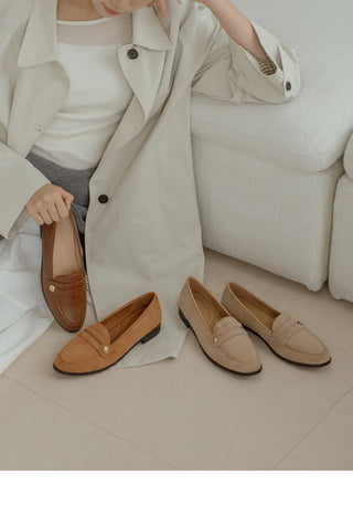 Minor Type Gold Button Loafers 2cm