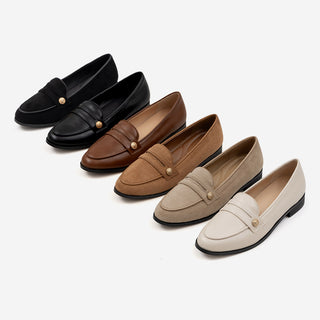 Minor Type Gold Button Loafers 2cm