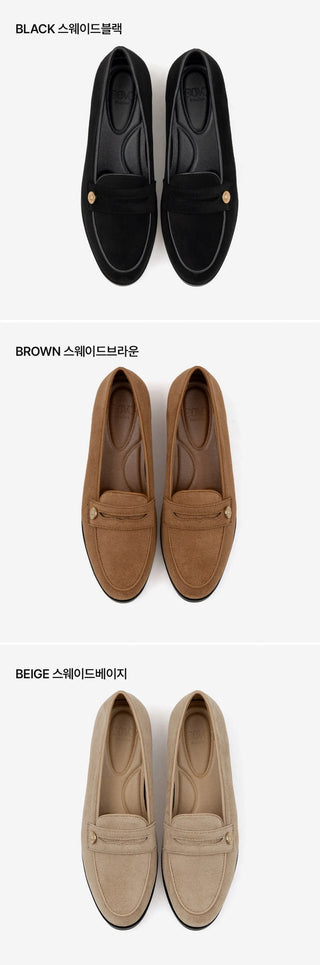 Minor Type Gold Button Loafers 2cm