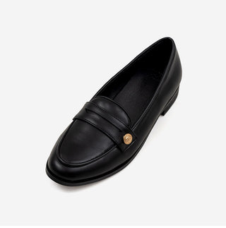 Minor Type Gold Button Loafers 2cm