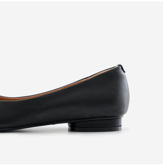 Launched Cowhide Ribbon Stiletto Flat Shoes 2cm
