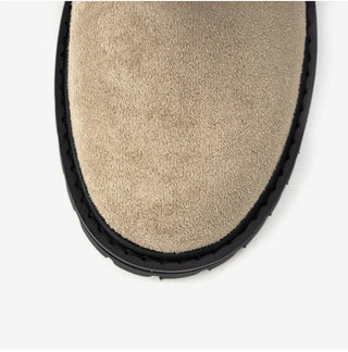 Roem's Suede Belt Flat Boots 4cm