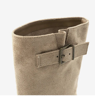 Roem's Suede Belt Flat Boots 4cm