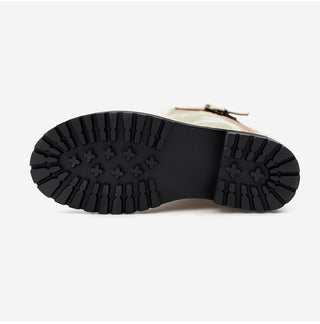 Roem's Suede Belt Flat Boots 4cm