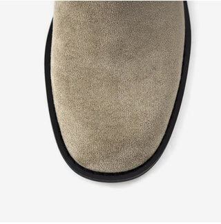 Ponte Suede Flat Boots 3cm