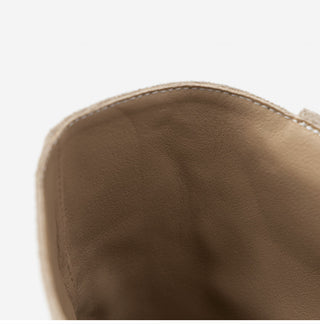 Ponte Suede Flat Boots 3cm