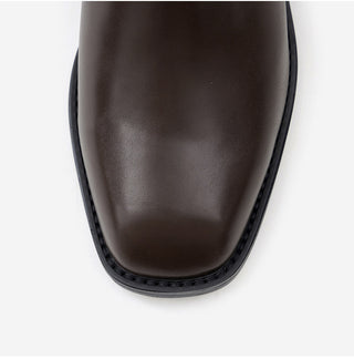 Jenique Square Flats Long Boots 3cm