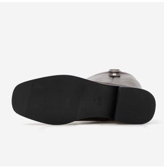 Jenique Square Flats Long Boots 3cm