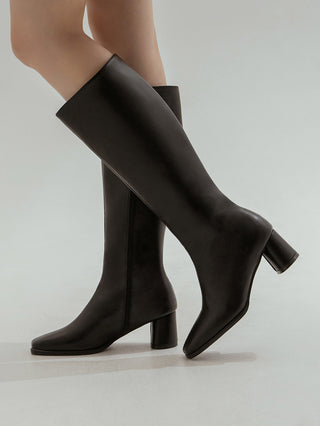 BEST Comfortable Boots  Antree Square Basic Daily Long Boots 5cm