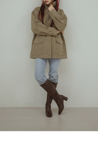 BEST Comfortable Boots  Antree Square Basic Daily Long Boots 5cm