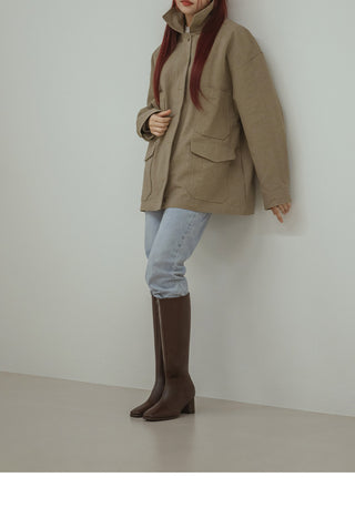BEST Comfortable Boots  Antree Square Basic Daily Long Boots 5cm