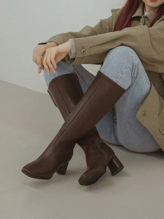 BEST Comfortable Boots  Antree Square Basic Daily Long Boots 5cm