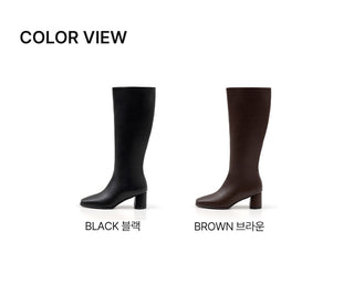 BEST Comfortable Boots  Antree Square Basic Daily Long Boots 5cm