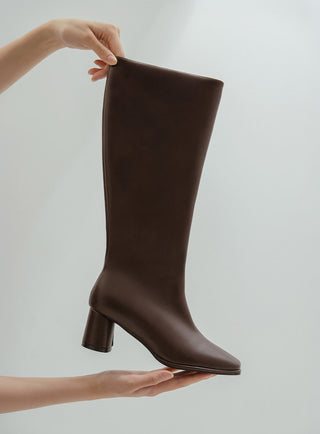 BEST Comfortable Boots  Antree Square Basic Daily Long Boots 5cm