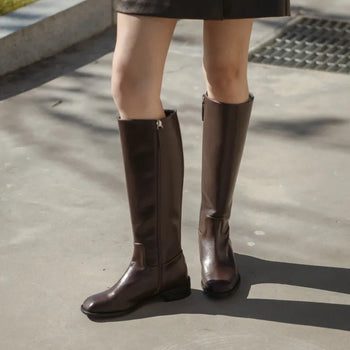 Caint Square Flats Long Boots 3cm