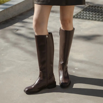 Caint Square Flats Long Boots 3cm