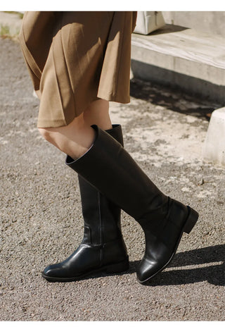 Caint Square Flats Long Boots 3cm