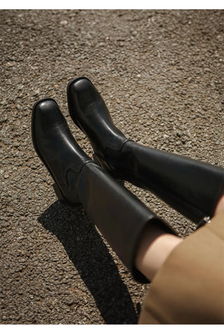 Caint Square Flats Long Boots 3cm