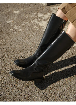 Caint Square Flats Long Boots 3cm