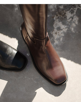 Caint Square Flats Long Boots 3cm