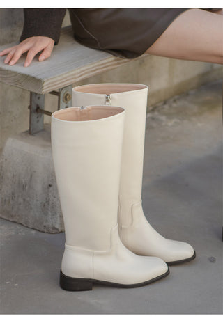 Caint Square Flats Long Boots 3cm