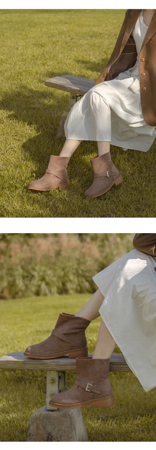 Roost Suede Flats Mid-calf Boots 4cm