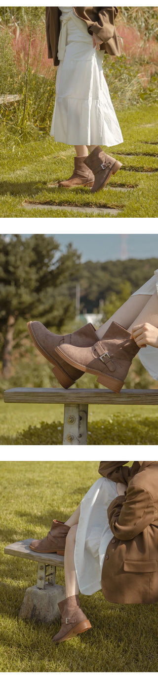 Roost Suede Flats Mid-calf Boots 4cm