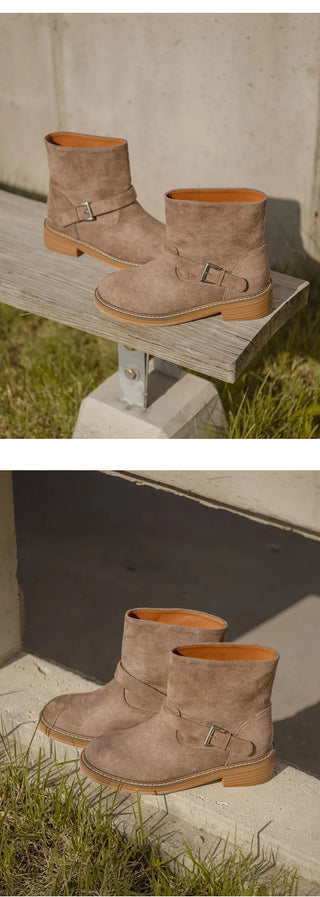 Roost Suede Flats Mid-calf Boots 4cm