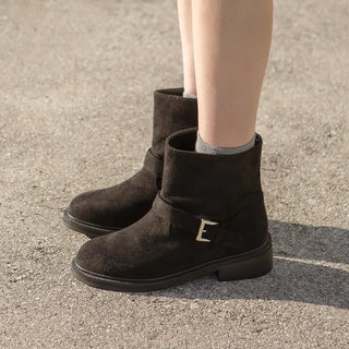 Roost Suede Flats Mid-calf Boots 4cm