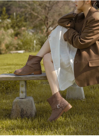 Roost Suede Flats Mid-calf Boots 4cm