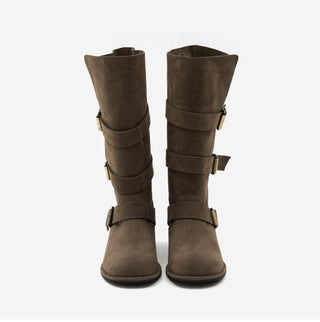 Linzer Belt Suede Flats Mid-calf Boots 3cm