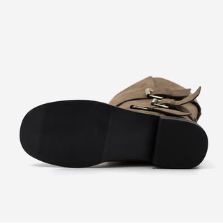 Linzer Belt Suede Flats Mid-calf Boots 3cm