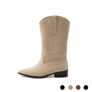 Rise flats mid-calf boots 3cm