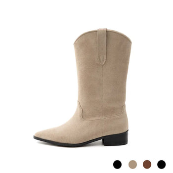 Rise flats mid-calf boots 3cm
